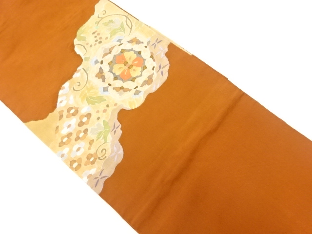 JAPANESE KIMONO / VINTAGE FUKURO OBI / WOVEN MICHINAGADORI & GRAPE ARABESQUE